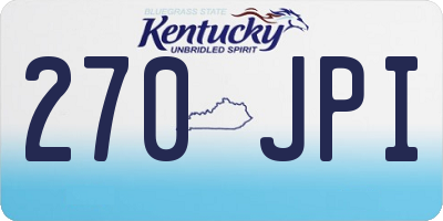 KY license plate 270JPI