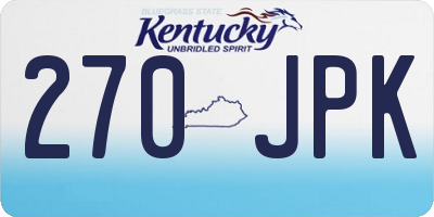 KY license plate 270JPK
