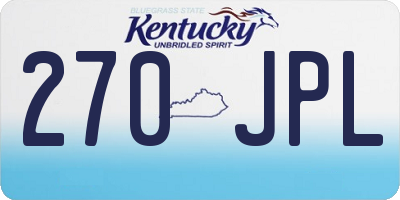 KY license plate 270JPL