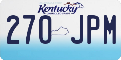 KY license plate 270JPM