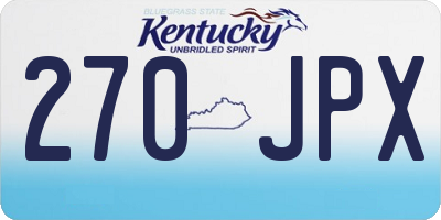 KY license plate 270JPX