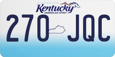 KY license plate 270JQC