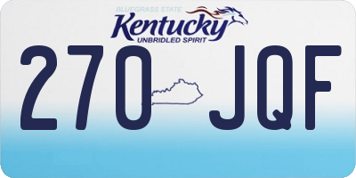 KY license plate 270JQF