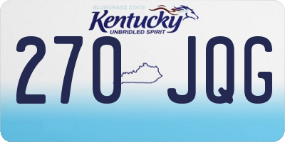 KY license plate 270JQG