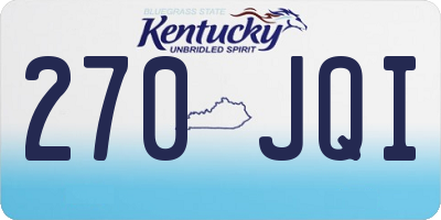 KY license plate 270JQI