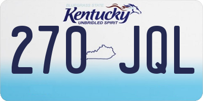 KY license plate 270JQL