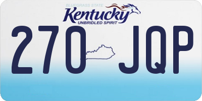 KY license plate 270JQP
