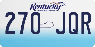 KY license plate 270JQR