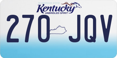 KY license plate 270JQV