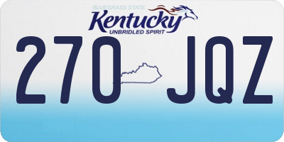 KY license plate 270JQZ