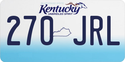 KY license plate 270JRL