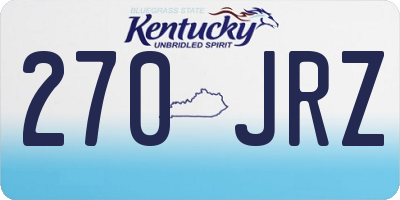 KY license plate 270JRZ