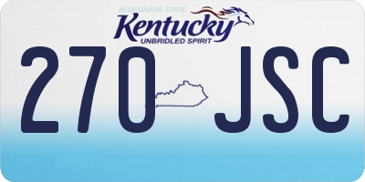KY license plate 270JSC