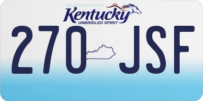 KY license plate 270JSF