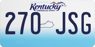KY license plate 270JSG