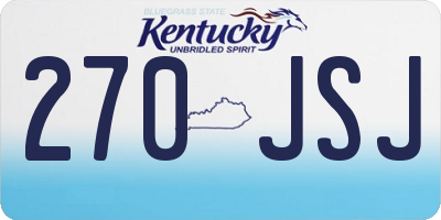 KY license plate 270JSJ