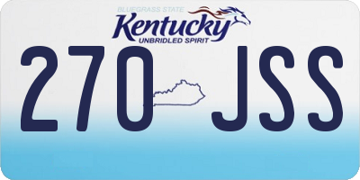 KY license plate 270JSS