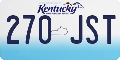 KY license plate 270JST