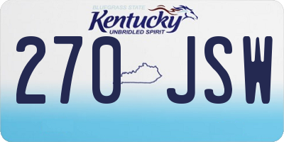KY license plate 270JSW