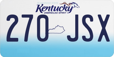 KY license plate 270JSX