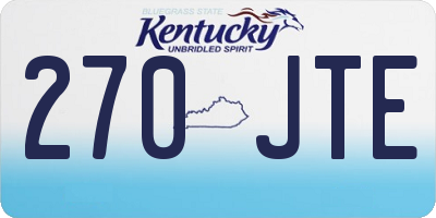 KY license plate 270JTE