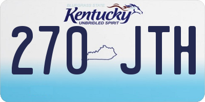 KY license plate 270JTH