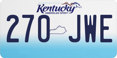 KY license plate 270JWE