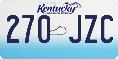 KY license plate 270JZC