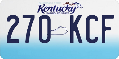 KY license plate 270KCF