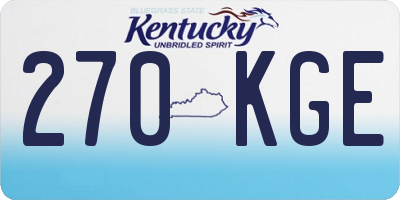 KY license plate 270KGE