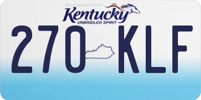 KY license plate 270KLF