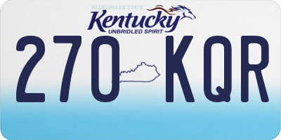 KY license plate 270KQR
