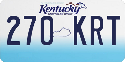 KY license plate 270KRT