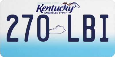 KY license plate 270LBI