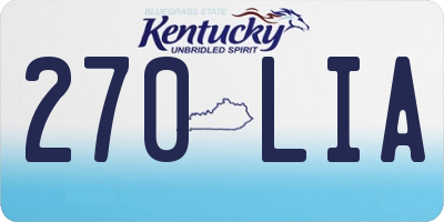 KY license plate 270LIA