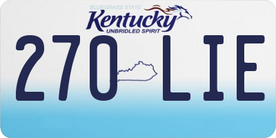 KY license plate 270LIE