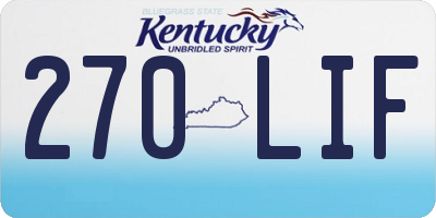 KY license plate 270LIF