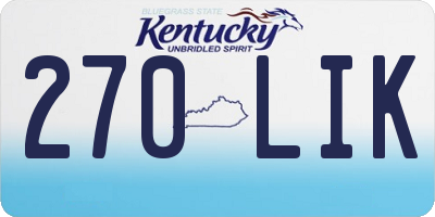 KY license plate 270LIK