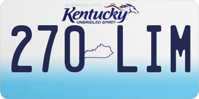 KY license plate 270LIM