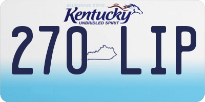 KY license plate 270LIP