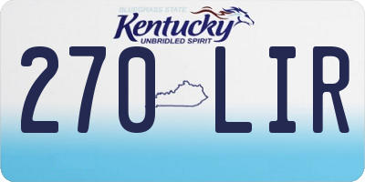 KY license plate 270LIR