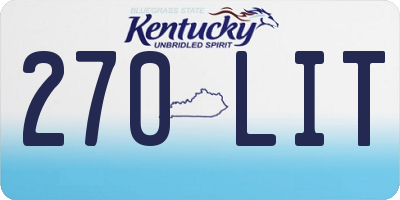 KY license plate 270LIT