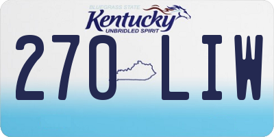 KY license plate 270LIW