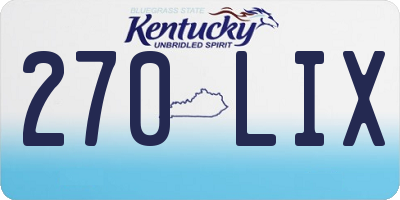 KY license plate 270LIX