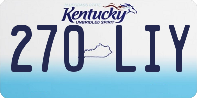 KY license plate 270LIY