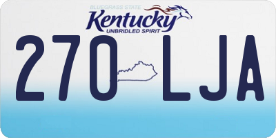 KY license plate 270LJA