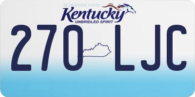 KY license plate 270LJC
