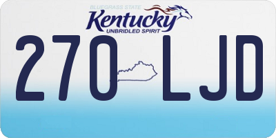 KY license plate 270LJD