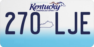 KY license plate 270LJE