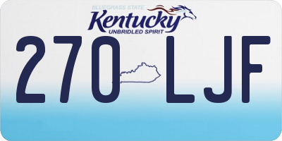 KY license plate 270LJF